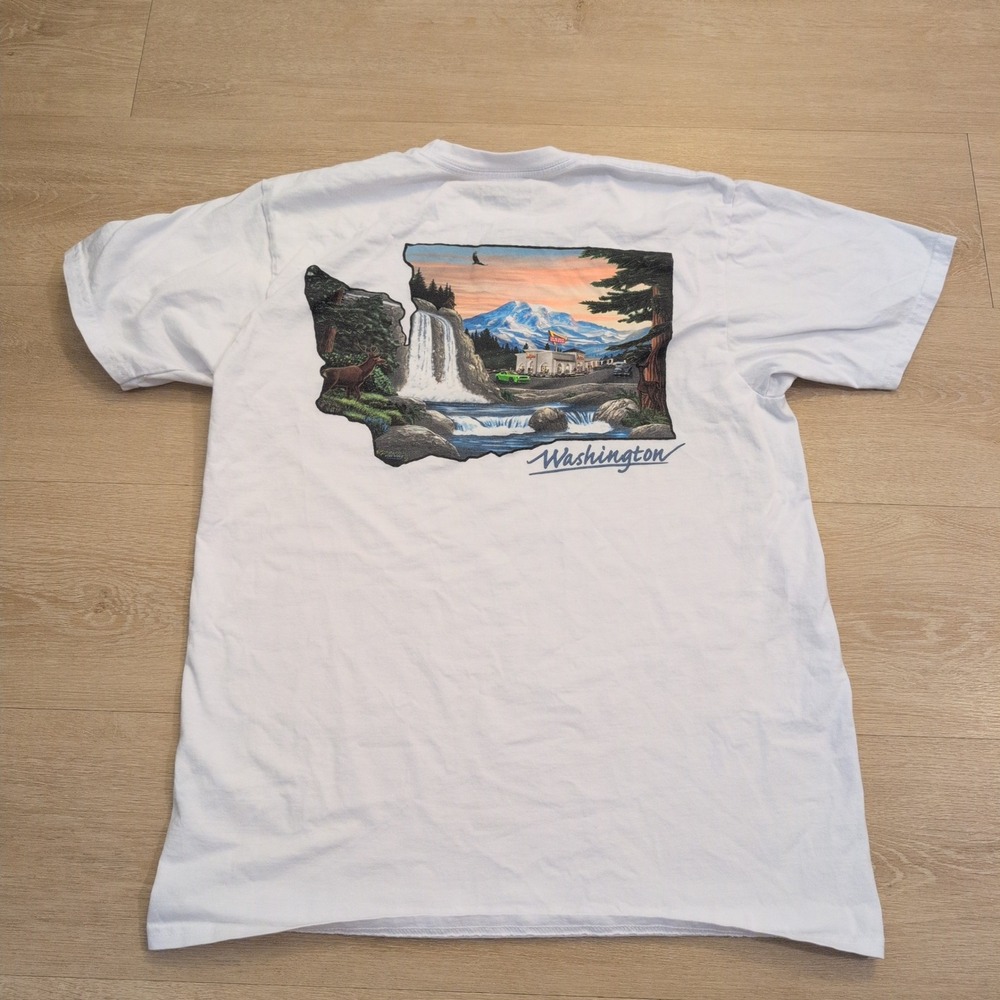 In-N-Out Burger Washington State Graphic Shirt Mens Medium White Short Sleeve